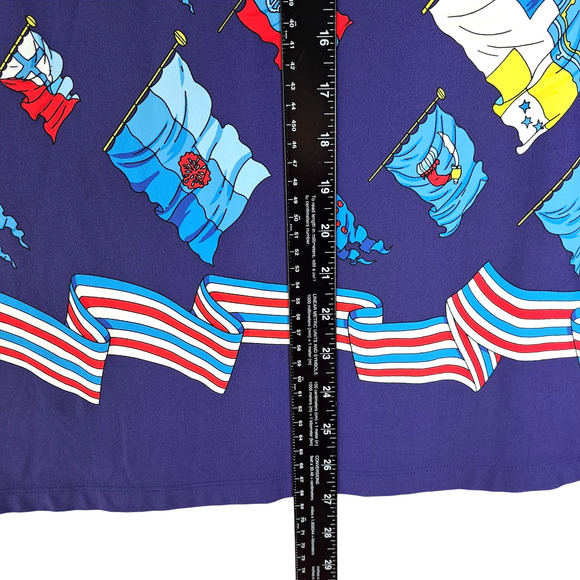 J. McLaughlin Navy Blue Graphic Blouse - Picture 4 of 6